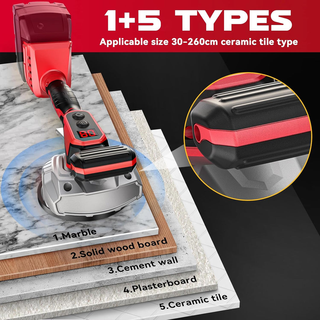 Cordless Tile Vibration Leveling Machine Compatible with Milwaukee 18V Battery, Portable Oscillating Tool with 8 Adjustable Speed,Suction Cup,Digital Display,for Floor,Tile,Wall - Just Closeouts Canada Inc.X004YRZVP5