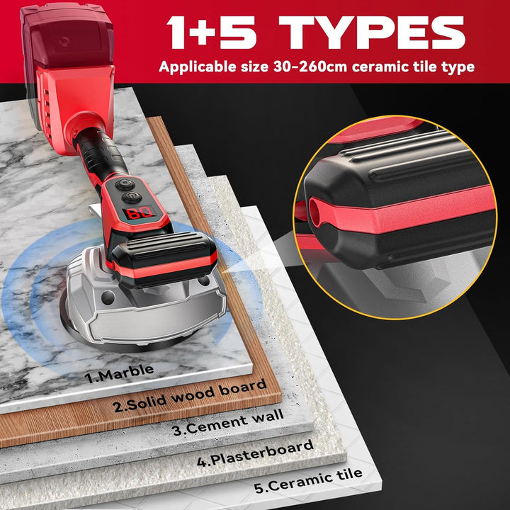 Cordless Tile Vibration Leveling Machine Compatible with Milwaukee 18V Battery, Portable Oscillating Tool with 8 Adjustable Speed,Suction Cup,Digital Display,for Floor,Tile,Wall - Just Closeouts Canada Inc.X004YRZVP5