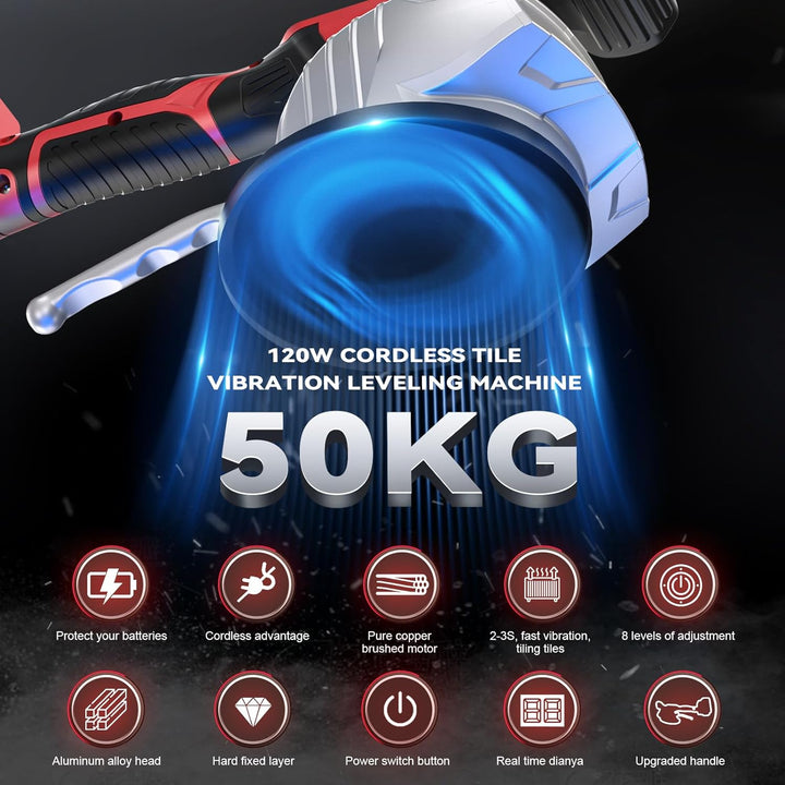 Cordless Tile Vibration Leveling Machine Compatible with Milwaukee 18V Battery, Portable Oscillating Tool with 8 Adjustable Speed,Suction Cup,Digital Display,for Floor,Tile,Wall - Just Closeouts Canada Inc.X004YRZVP5
