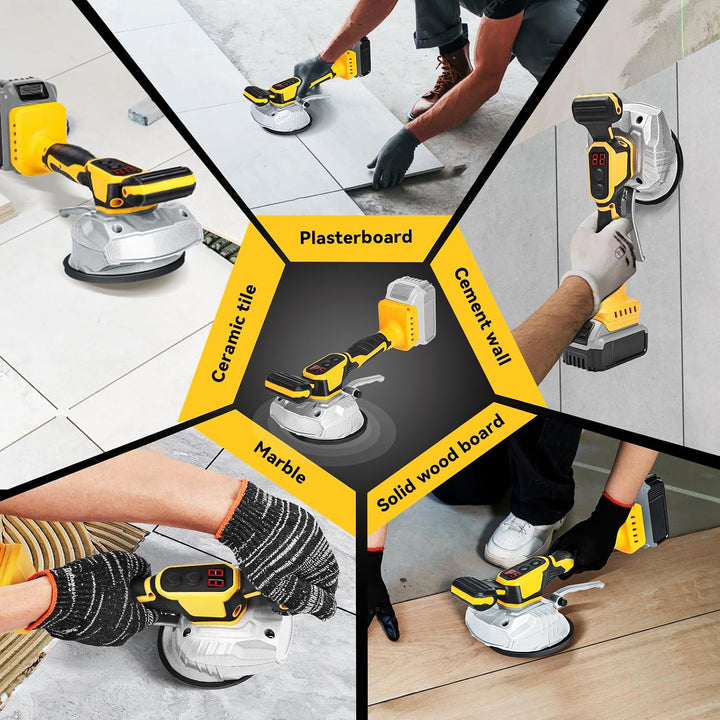 Cordless Tile Vibration Tool Compatible with DeWALT 20V Battery: Portable Tiler Vibration Leveling Machine with 8 Adjustable Speed,Suction Cup,Digital Display for Floor,Tile,Wall - Just Closeouts Canada Inc.X004YRZM4P