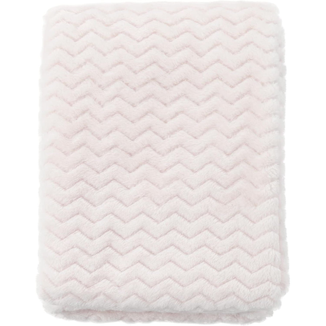 Cozy Fluffy Warm Fleece Infant Blanket for Girls & Boys Toddler Crib Cot Stroller (75cmX100cm Wave Ivory/White) - Just Closeouts Canada Inc.