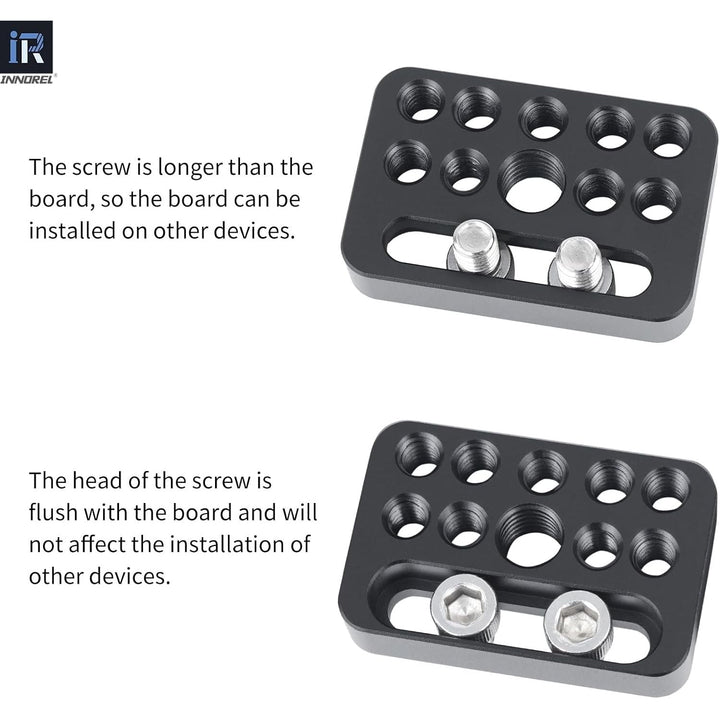 CP03 2PCS Mini Multi-Functional Cheese Plate with 1/4" & 3/8" Threads, Porous Connection Quick Installation Board Used for Installing Cheese Board Camera Cage on Guide Rail Block - Just Closeouts Canada Inc.X004NU2YOJ