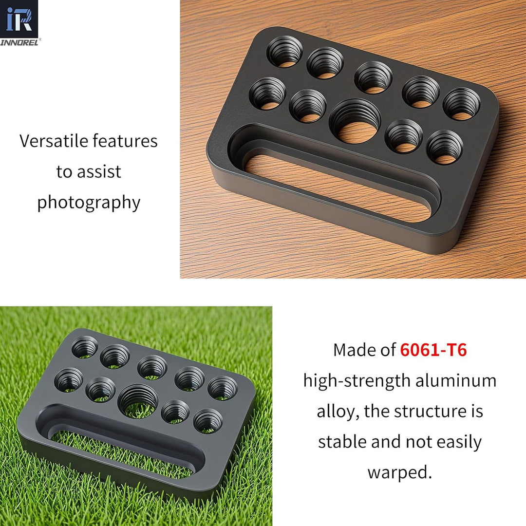 CP03 2PCS Mini Multi-Functional Cheese Plate with 1/4" & 3/8" Threads, Porous Connection Quick Installation Board Used for Installing Cheese Board Camera Cage on Guide Rail Block - Just Closeouts Canada Inc.X004NU2YOJ