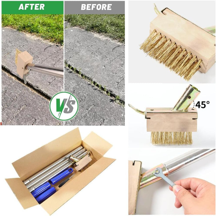 Crack Weeder, Manual Crevice Weeding Tool, Manual Weeding Tool, Moss Weed Remover Puller Tool, Grout Brush with Steel Handle for Paver Deck Patio Walkway Driveway - Just Closeouts Canada Inc.