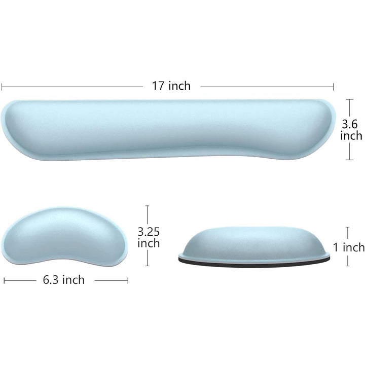 Dapesuom Enlarge Keyboard Wrist Rest Pad,Memory Foam Set Wrist Cushion Support for Easy Typing & Pain Relief,Mouse Wrist Pad,Anti - Slip Wrist Support for Gaming,Computer, Laptop, Office,Sky Blue - Just Closeouts Canada Inc.