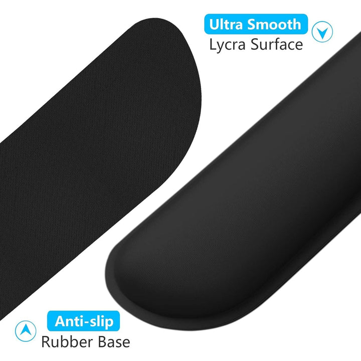 Dapesuom Enlarge Keyboard Wrist Rest Pad,Memory Foam Set Wrist Cushion Support for Easy Typing & Pain Relief,Mouse Wrist Pad,Anti - Slip Wrist Support for Gaming,Computer, Laptop, Office,Jet Black - Just Closeouts Canada Inc.