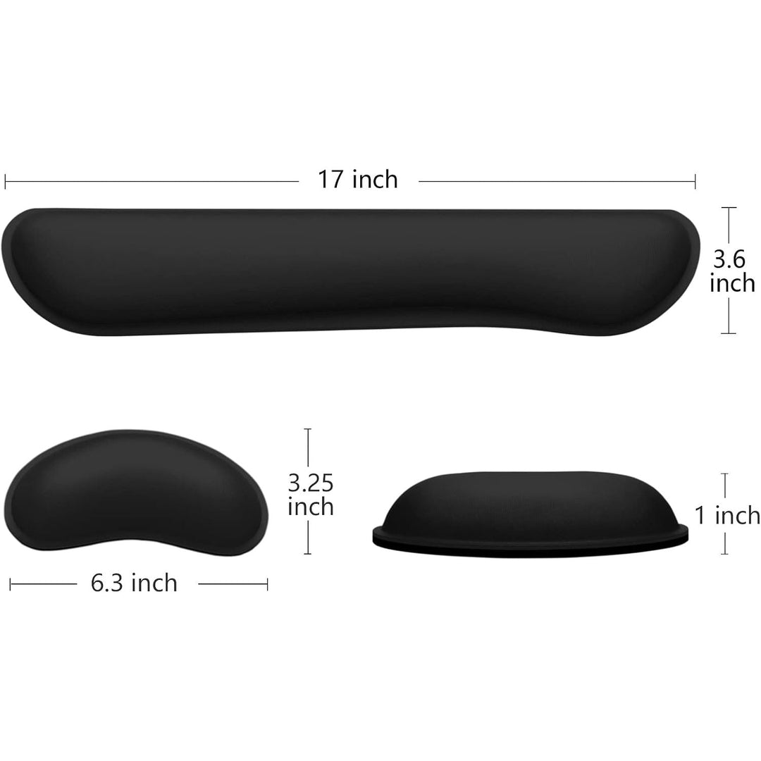 Dapesuom Enlarge Keyboard Wrist Rest Pad,Memory Foam Set Wrist Cushion Support for Easy Typing & Pain Relief,Mouse Wrist Pad,Anti - Slip Wrist Support for Gaming,Computer, Laptop, Office,Jet Black - Just Closeouts Canada Inc.