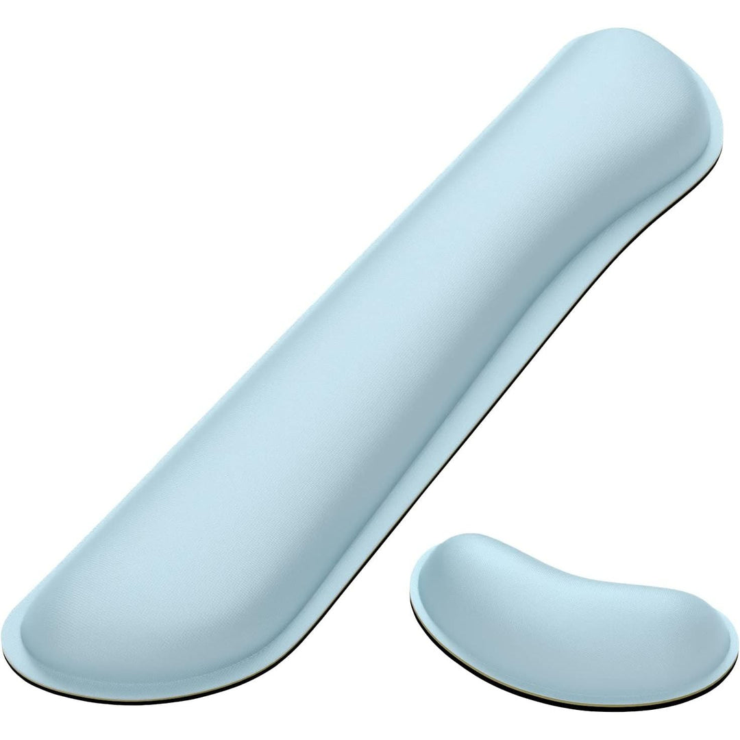 Dapesuom Enlarge Keyboard Wrist Rest Pad,Memory Foam Set Wrist Cushion Support for Easy Typing & Pain Relief,Mouse Wrist Pad,Anti - Slip Wrist Support for Gaming,Computer, Laptop, Office,Sky Blue - Just Closeouts Canada Inc.