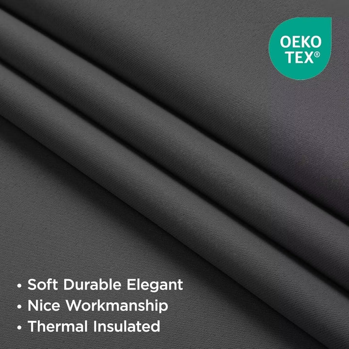 Dark Grey Blackout Grommet Curtains, 2 Panels, 52 x 95 in - Just Closeouts Canada Inc.X0040GAJT3
