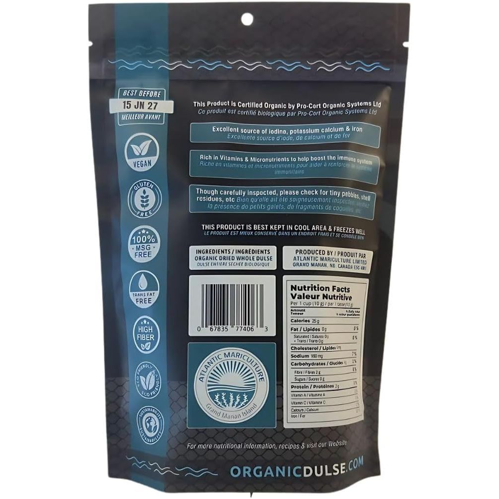 Dark Harbour Certified Organic Dulse Whole Leaf Seaweed, 56g - Just Closeouts Canada Inc.