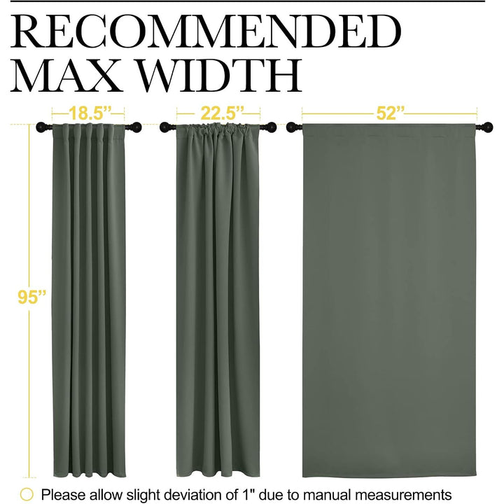 Dark Mallard Room-Darkening Rod-Pocket Curtains, 52 x 95 in, 2 Panels - Just Closeouts Canada Inc.