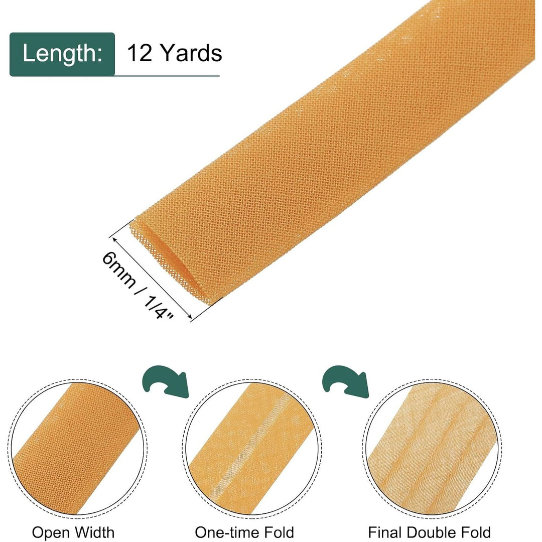 Dark Yellow Double-Fold Bias Tape, 1/4 Inch x 12 Yards - Just Closeouts Canada Inc.