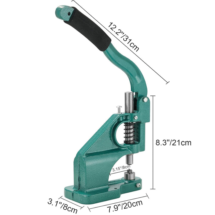 DASBET 3 Die Hand Press Grommet Machine | (024) Heavy Duty Industrial Eyelet Grommet Machine Grommets Eyelet Tool Kit with 1500 Grommets Eyelets - Just Closeouts Canada Inc.