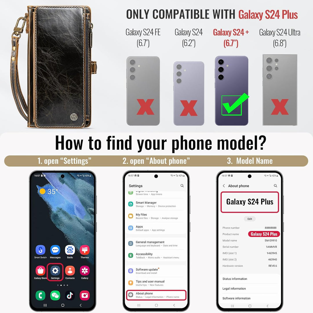 Defencase Wallet Case Compatible with iPhone 14 with RFID Blocking Card Holder for Women and Men, PU Leather Magnetic Snap Flip Zipper Phone Case Suitable for iPhone 14 6.1", Coffee - Just Closeouts Canada Inc.