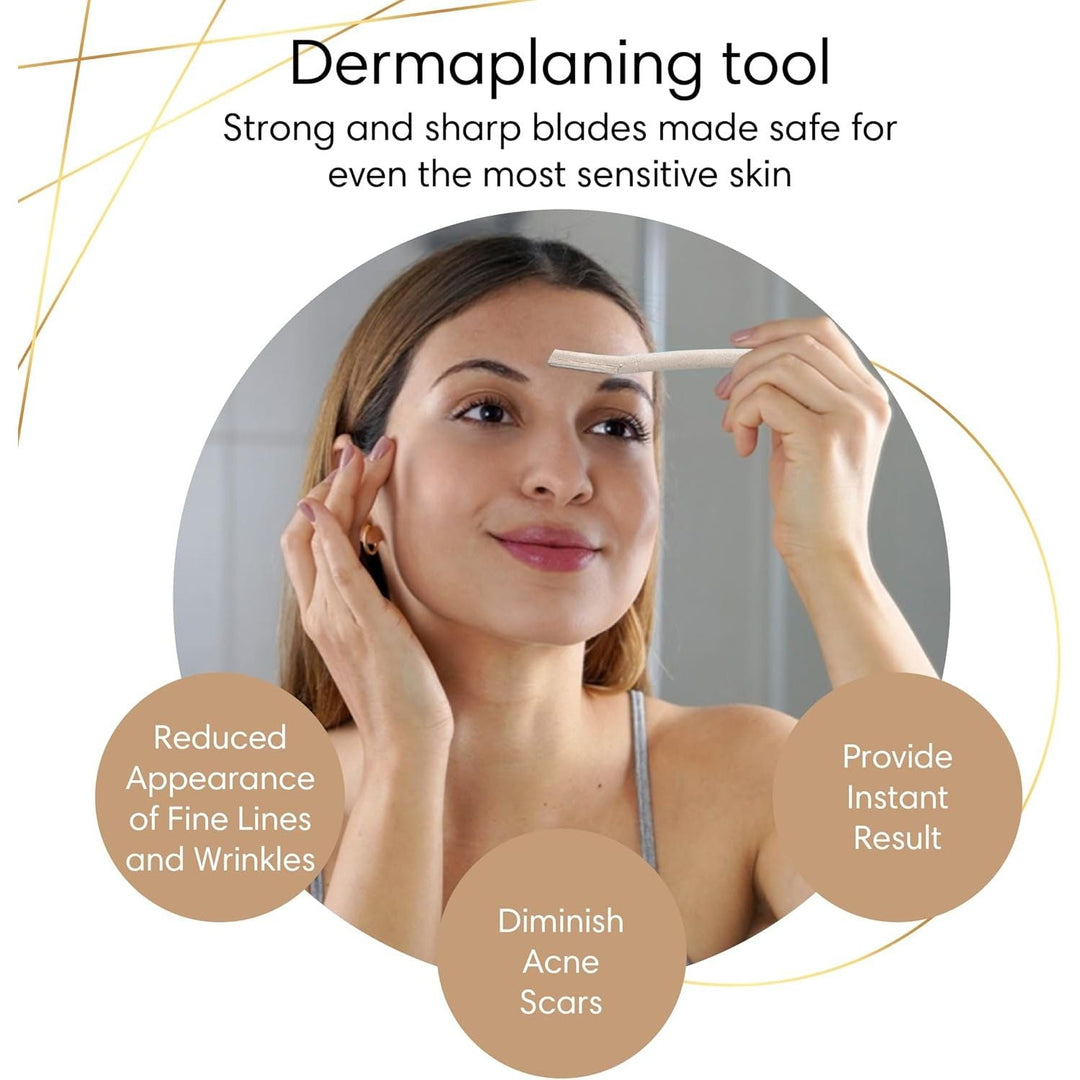 Dermaplane Face Razor Tool - Biodegradable- Swedish Stainless Steel-For exfoliation and Hair removal- Men and Woman -12 pc. Organic Luxury - Just Closeouts Canada Inc.628942953255