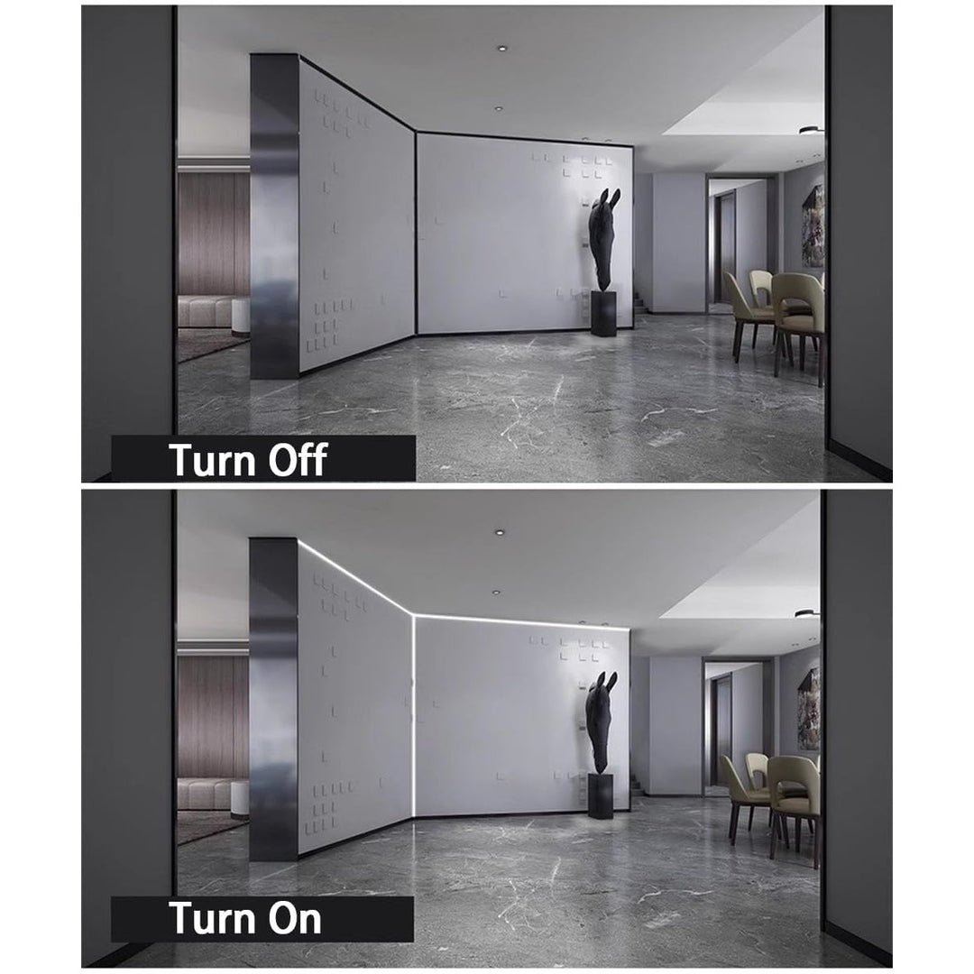 DGLILUAN 16.4ft Recessed Flexible LED Diffuser Channel, Silicone Black Bendable LED Diffuser Strip Light Tube Cover for Background Decoration, Wall, Cabinet and Indoor Outdoor Lighting (10 x 10mm) - Just Closeouts Canada Inc.