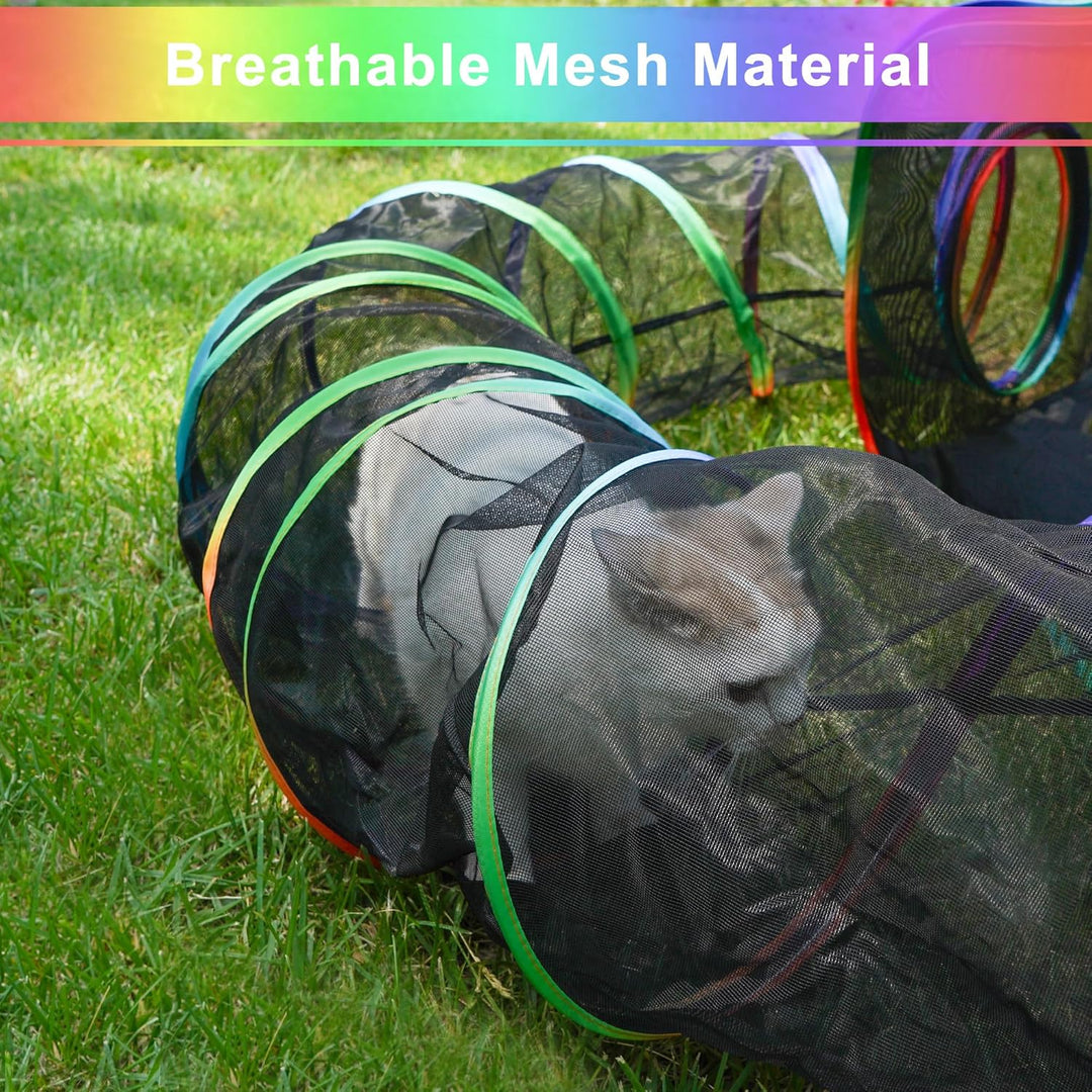 DiDiBirDi Foldable Cat Enclosure - Portable Outdoor Cat Tent with Tunnel, Breathable Mesh Playpen for Cats, Small Dogs & Rabbits, Includes Carry Bag Color - Just Closeouts Canada Inc.