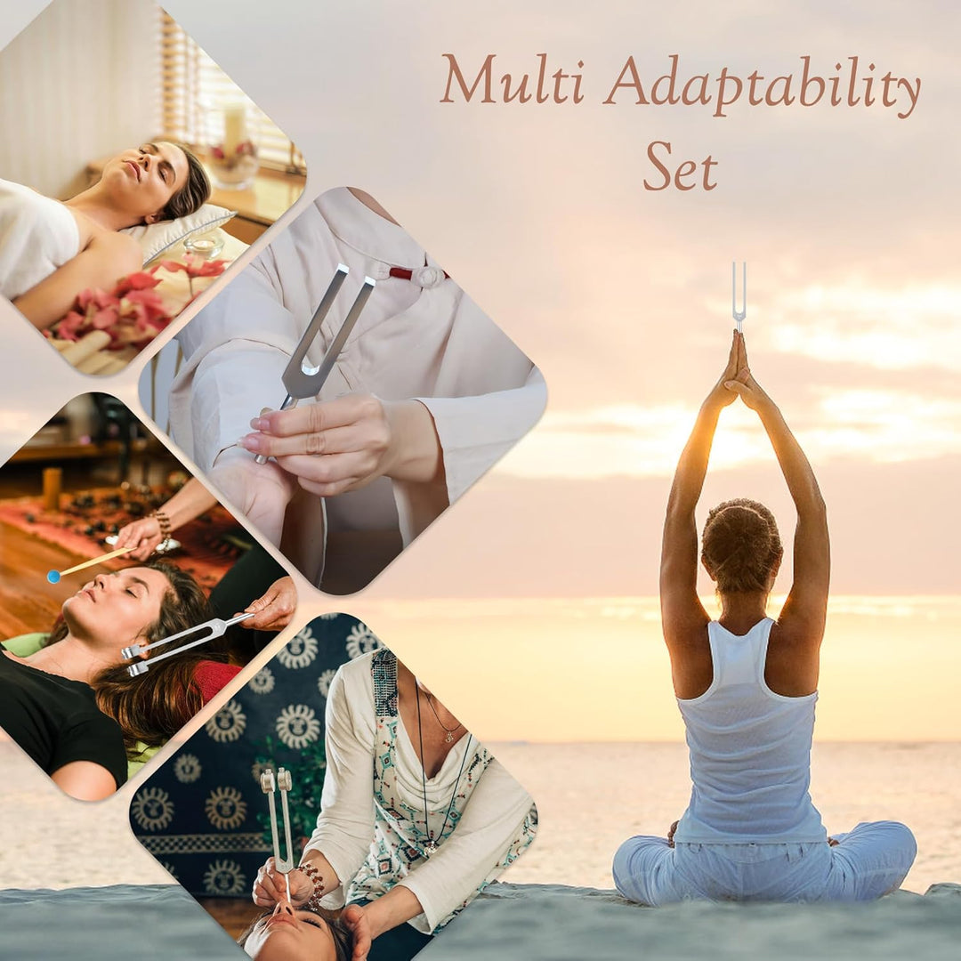 DiDiBirDi Tuning Fork Set 4pcs 128Hz, 256Hz, 512Hz, 1024Hz with Accessories for Yoga and Meditation,Relaxing Experience Brought by Sound Vibration - Just Closeouts Canada Inc.