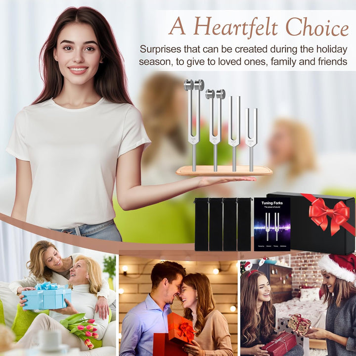 DiDiBirDi Tuning Fork Set 4pcs 128Hz, 256Hz, 512Hz, 1024Hz with Accessories for Yoga and Meditation,Relaxing Experience Brought by Sound Vibration - Just Closeouts Canada Inc.