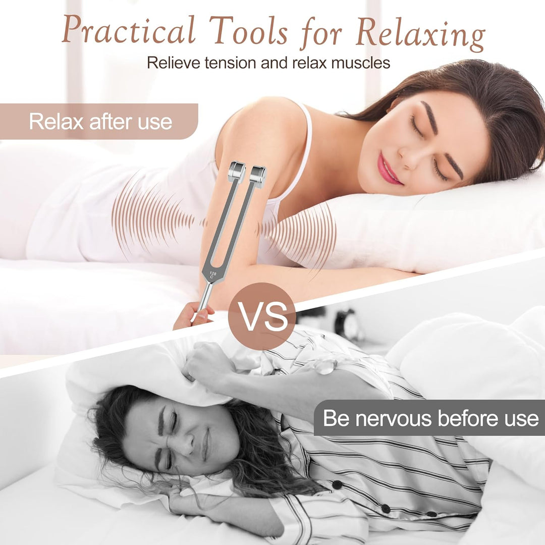 DiDiBirDi Tuning Fork Set 4pcs 128Hz, 256Hz, 512Hz, 1024Hz with Accessories for Yoga and Meditation,Relaxing Experience Brought by Sound Vibration - Just Closeouts Canada Inc.