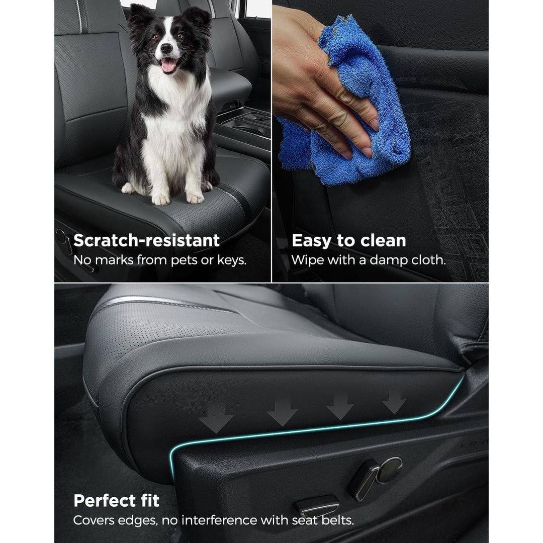 DiffCar for Ford F150 Seat Covers 2021 2022 2023 2024 2025,Full Set Leather Waterproof Black Trucks Pickup Seat Covers Custom Fit for Ford F150 Accessories,Car Seat Cover for SuperCrew/CrewCab(XL,XLT) - Just Closeouts Canada Inc.