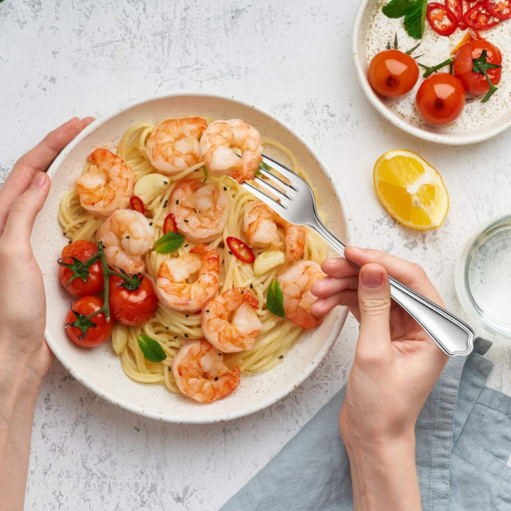 Dinner Forks Set of 12, E - far 7.9 Inch Stainless Steel Forks for Home, Kitchen or Restaurant, Non - toxic & Mirror Polished, Easy to Clean & Dishwasher Safe - Just Closeouts Canada Inc.