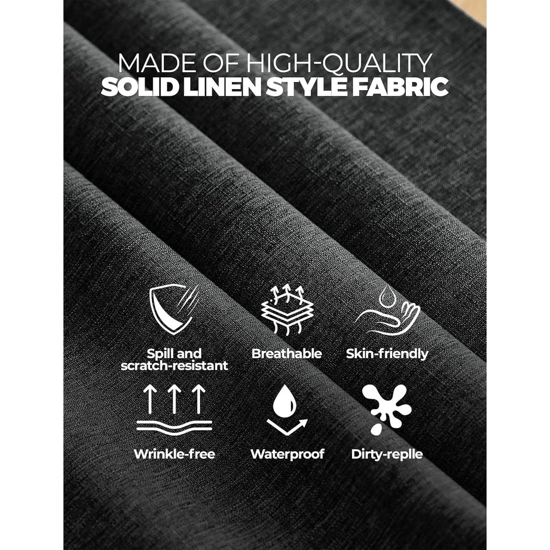 Dirty-Repel Linen Party Rectangle Tablecloth, Wipeable Anti-Scratches Table Cloth Waterproof Table Cover for 6 Foot Table, Dining Coffee Table (Oblong, 60 x 84 inch (Rectangular), Black) - Just Closeouts Canada Inc.X003RL1X8X