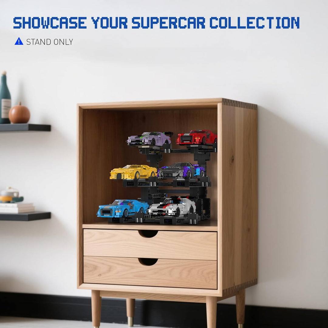 Display Stand for Lego Speed Champion Cars, 3 - Layer Display Stand Building Set Holds 6 Cars & Drivers, Compatible with 76917, 76908, 76918, 76915, 76914, 76907, 76901, 76902 & More - Just Closeouts Canada Inc.X004VAPODJ