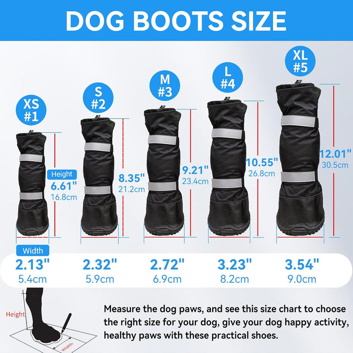 Dog Boots for Small Medium Dogs, 4 Pcs Size 2(S), Waterproof Rain Booties, Anti - Slip Winter Doggy Boots, Walking Doggie Shoes for Summer Hot Pavement Paw Protectors, Adjustable, Black - Just Closeouts Canada Inc.X002KZNRRR