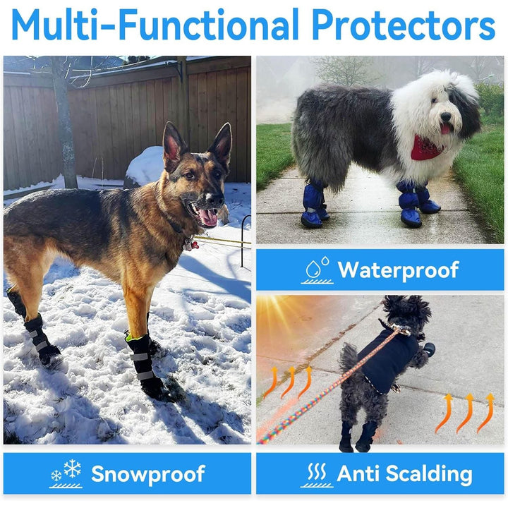 Dog Boots for Small Medium Dogs, 4 Pcs Size 2(S), Waterproof Rain Booties, Anti - Slip Winter Doggy Boots, Walking Doggie Shoes for Summer Hot Pavement Paw Protectors, Adjustable, Black - Just Closeouts Canada Inc.X002KZNRRR