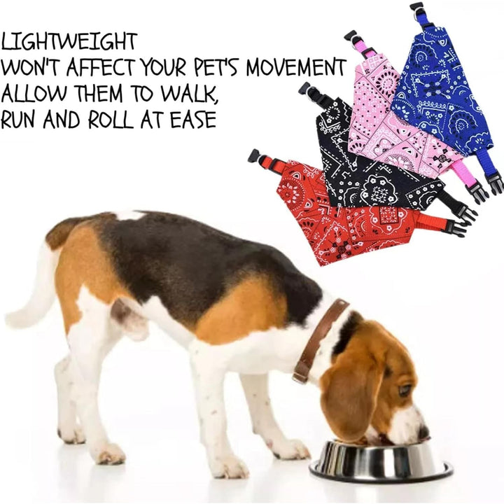 Dog Collar, 4 - Piece Set with Adjustable Buckle Dog Strap, Washable Dog Bandage Collar, Pet Bib (L) - Just Closeouts Canada Inc.