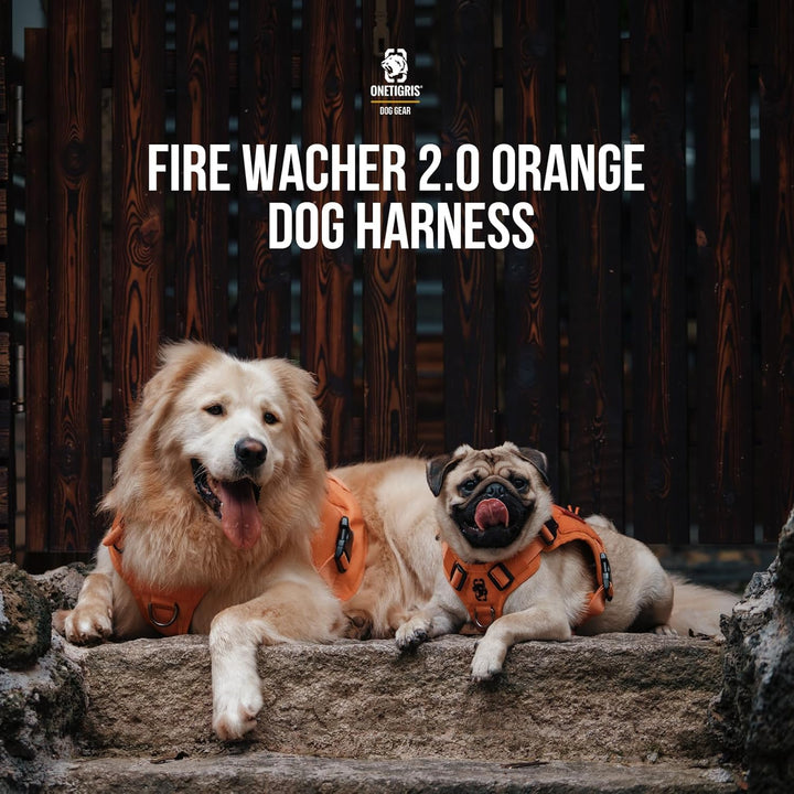 Dog Harness Fire Watt Tactical Dog Vest MOLLE Dog Training Service Dog Harness 1000D Nylon (Orange, XS) - Just Closeouts Canada Inc.