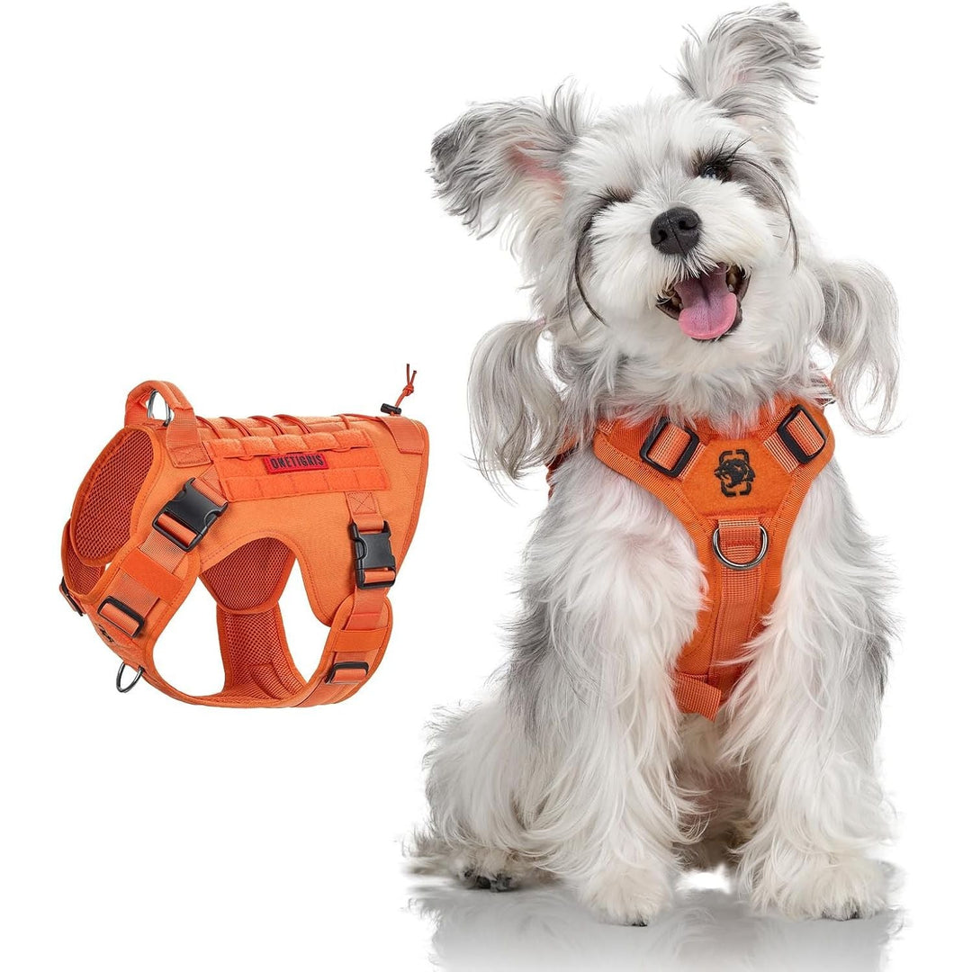 Dog Harness Fire Watt Tactical Dog Vest MOLLE Dog Training Service Dog Harness 1000D Nylon (Orange, XS) - Just Closeouts Canada Inc.