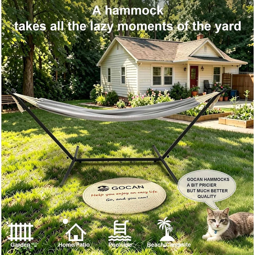 Double 2 Person XXL Hammock, 220 x 150cm, Grey - Just Closeouts Canada Inc.