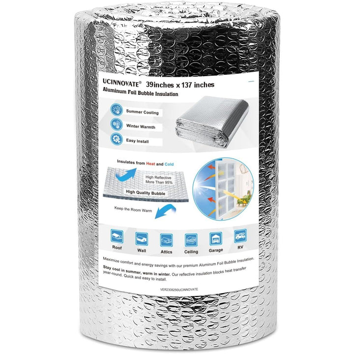 Double-Sided Foil Bubble Insulation Roll, 39 × 137 in - Just Closeouts Canada Inc.X004408G95