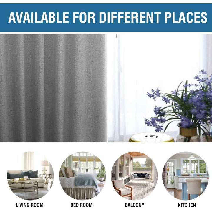 Dove Grey Faux Linen Blackout Curtains – 52 x 54 in, 2 Panels - Just Closeouts Canada Inc.