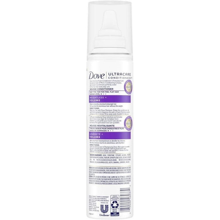 Dove UltraCare Conditioner Foam Weightless Volume, 198g - Just Closeouts Canada Inc.
