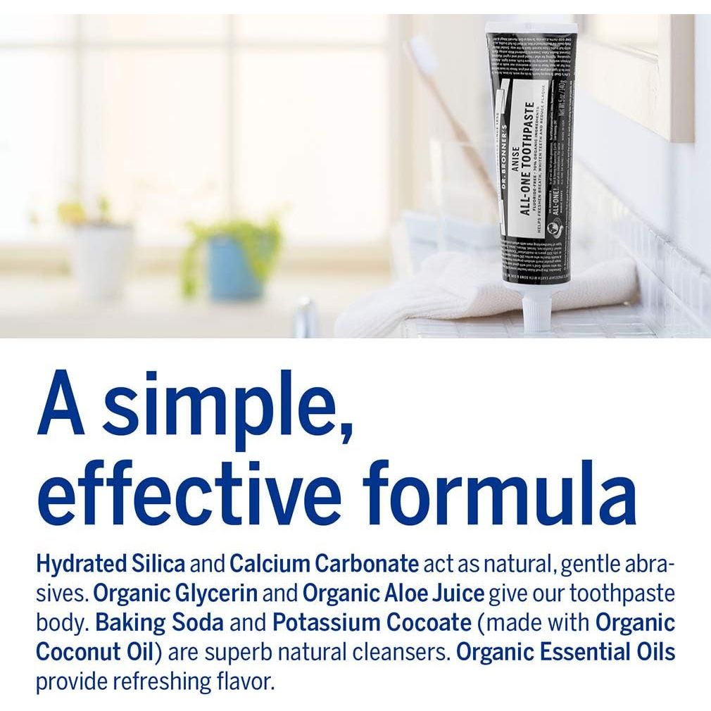 Dr. Bronner's All - One Toothpaste Anise 140g - Just Closeouts Canada Inc.