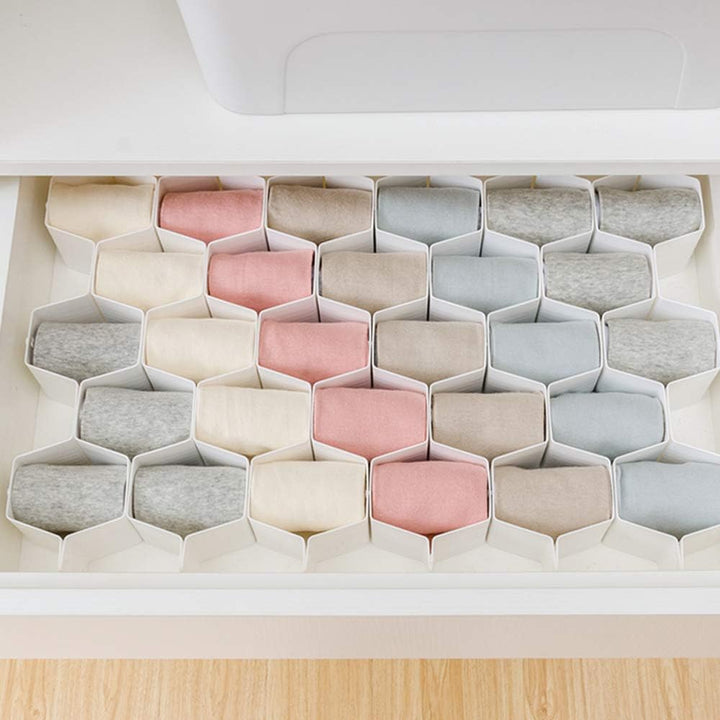 Drawer Divider Organizer 8pcs DIY Plastic Grid Honeycomb Drawer Divider White 2 Pack - Just Closeouts Canada Inc.X003B8Z6SZ