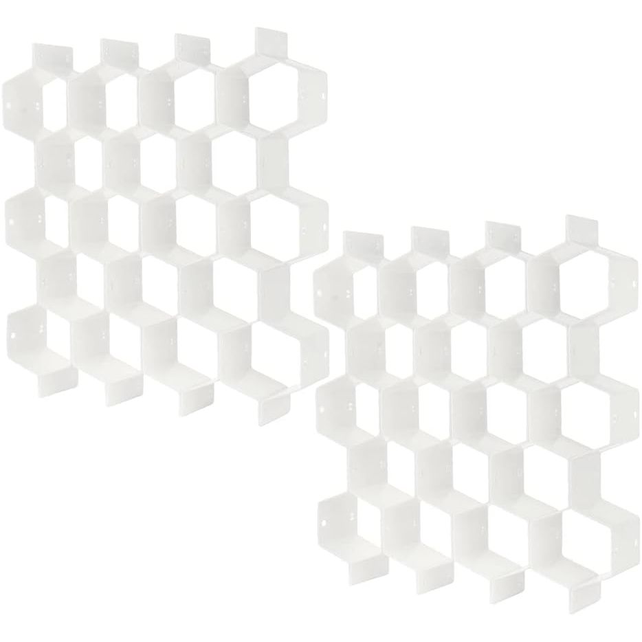 Drawer Divider Organizer 8pcs DIY Plastic Grid Honeycomb Drawer Divider White 2 Pack - Just Closeouts Canada Inc.X003B8Z6SZ