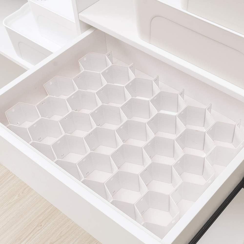Drawer Divider Organizer 8pcs DIY Plastic Grid Honeycomb Drawer Divider White 2 Pack - Just Closeouts Canada Inc.X003B8Z6SZ