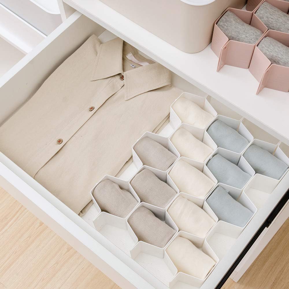 Drawer Divider Organizer 8pcs DIY Plastic Grid Honeycomb Drawer Divider White 2 Pack - Just Closeouts Canada Inc.X003B8Z6SZ