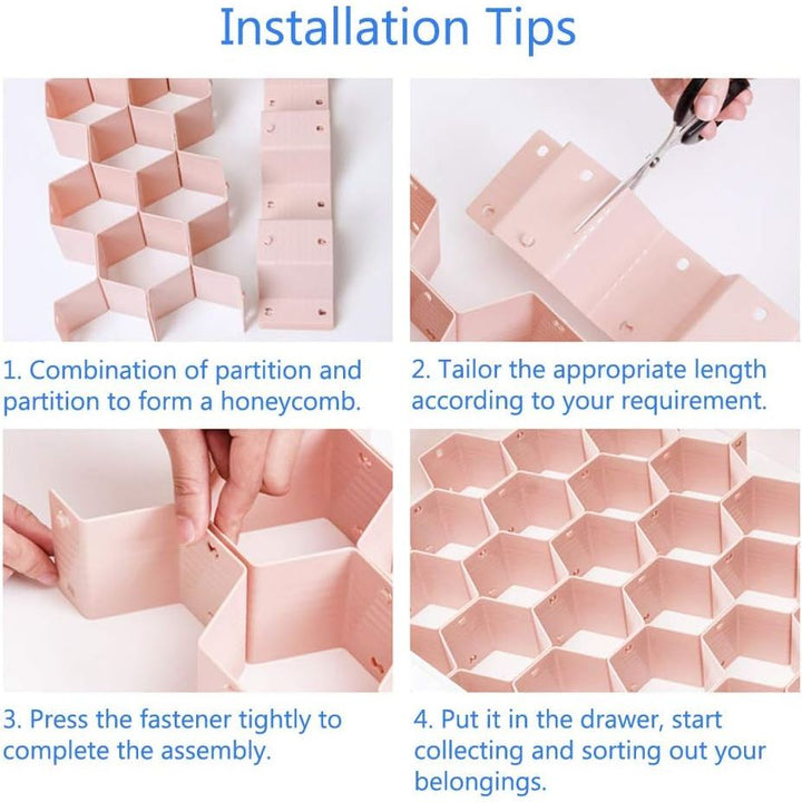 Drawer Divider Organizer 8pcs DIY Plastic Grid Honeycomb Drawer Divider - Just Closeouts Canada Inc.X0039REGKH
