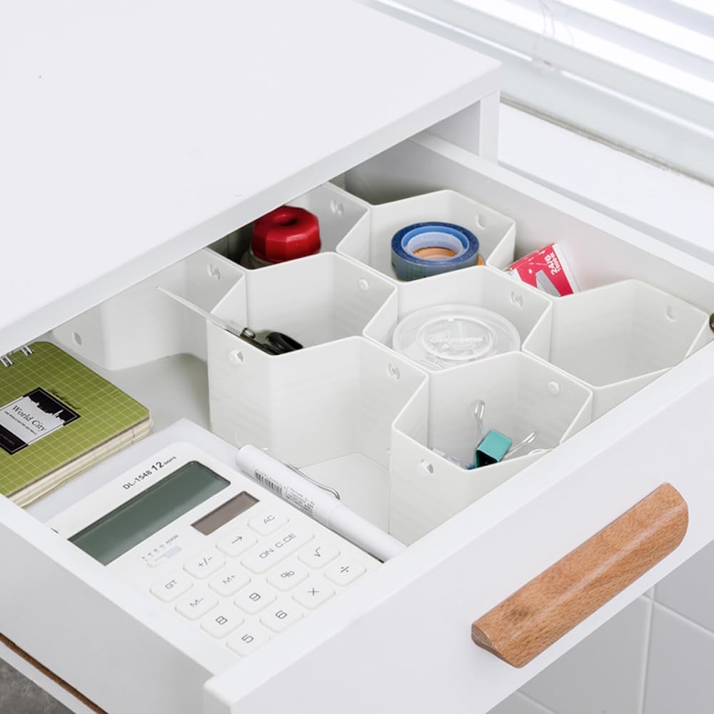 Drawer Divider Organizer Adjustable DIY Grid Honeycomb Drawer Divider for Underwear Belt Scarf Socks White - Just Closeouts Canada Inc.X002V7PIRL