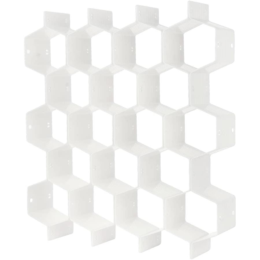Drawer Divider Organizer Adjustable DIY Grid Honeycomb Drawer Divider for Underwear Belt Scarf Socks White - Just Closeouts Canada Inc.X002V7PIRL