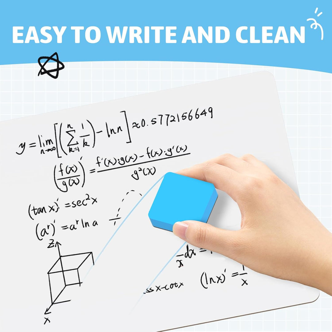 Dry Erase White Boards, 6 Pack Double - Sided Portable Small Whiteboard Set for Teachers, Office, Work, Lapboard Including 6 Markers, 6 Eraser (9x12'') - Just Closeouts Canada Inc.