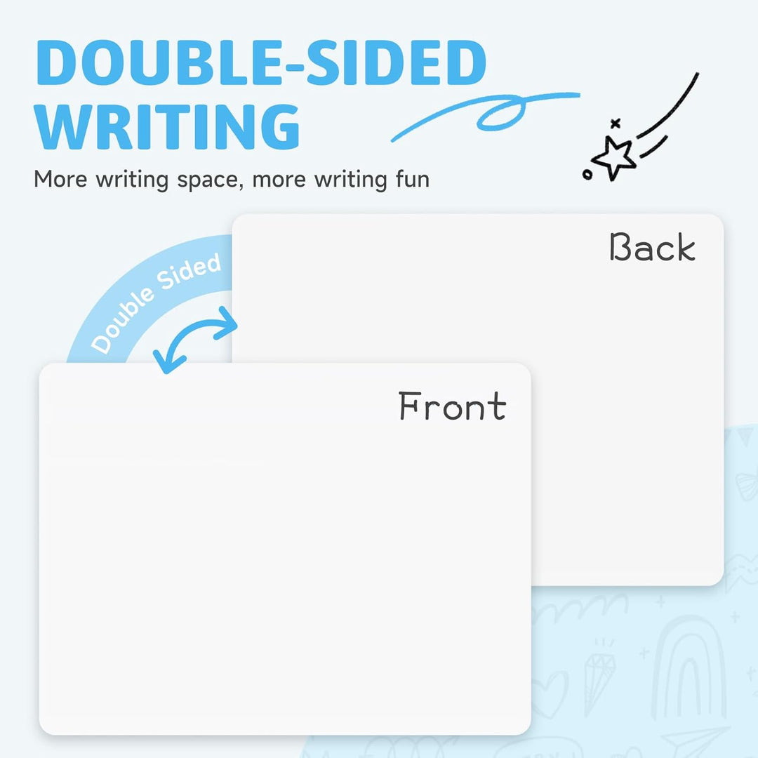 Dry Erase White Boards, 6 Pack Double - Sided Portable Small Whiteboard Set for Teachers, Office, Work, Lapboard Including 6 Markers, 6 Eraser (9x12'') - Just Closeouts Canada Inc.