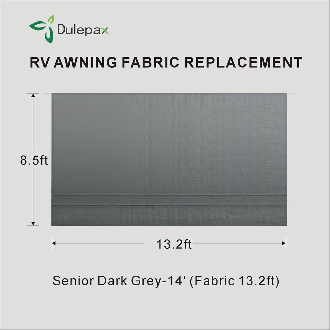 Dulepax RV Awning Fabric Replacement(13.2ft Fabric) Heavy Duty 16 oz Vinyl Fabric Awning for Camper, Universal Camper Awning Replacement for All Trailer Awning Brands Grey - Just Closeouts Canada Inc.