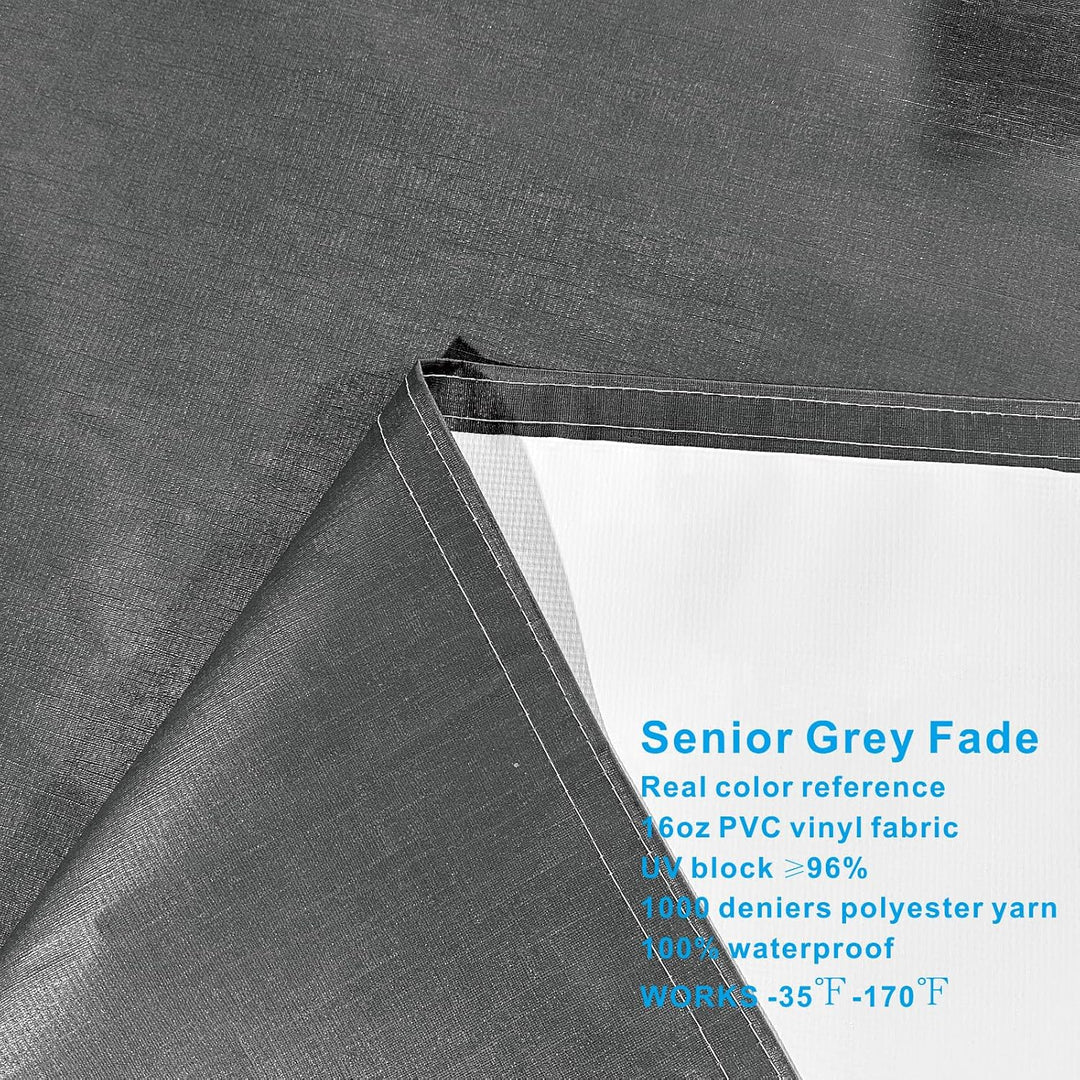 Dulepax RV Awning Fabric Replacement(17.2ft Fabric) Heavy Duty 16 oz Vinyl Fabric Awning for Camper, Universal Camper Awning Replacement for All Trailer Awning Brands Grey - Just Closeouts Canada Inc.