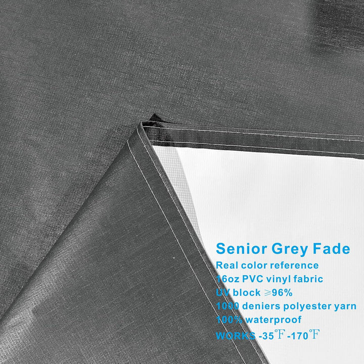 Dulepax RV Awning Fabric Replacement(17.2ft Fabric) Heavy Duty 16 oz Vinyl Fabric Awning for Camper, Universal Camper Awning Replacement for All Trailer Awning Brands Grey - Just Closeouts Canada Inc.